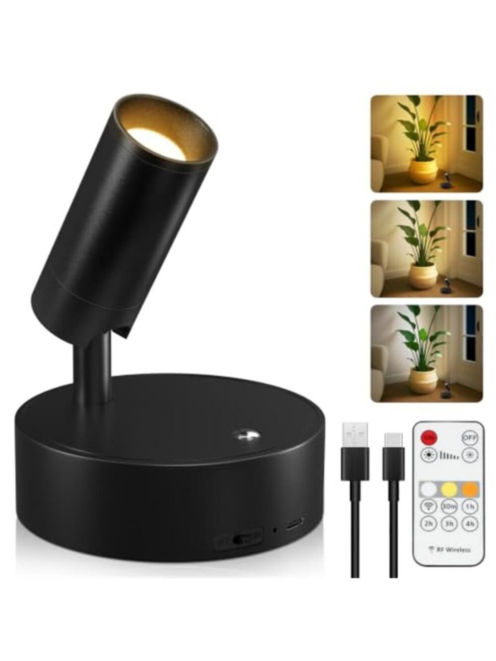 Rechargeable LED Spotlight Wireless Accent Light Dimmable Picture Plant Lamp
